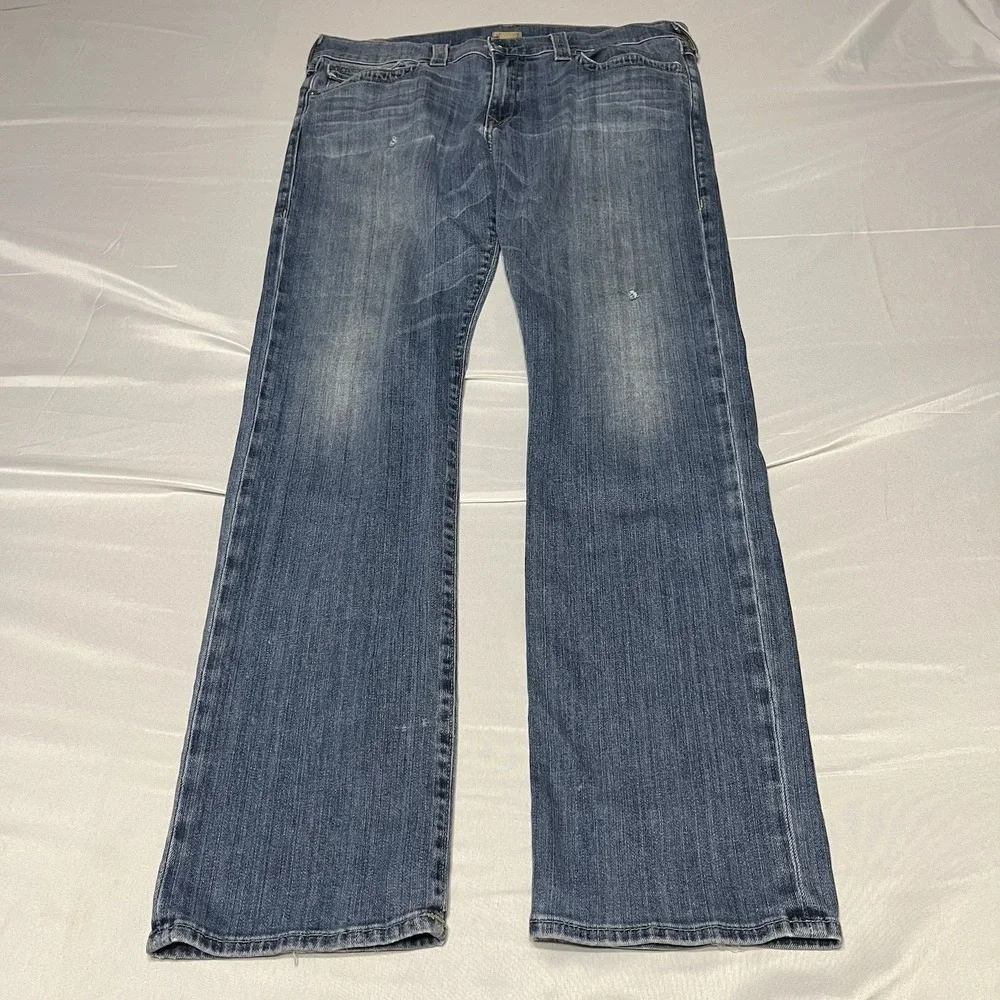 Vintage True Religion Ricky Jeans Relaxed Straight Mens 36x32 Faded Made in USA